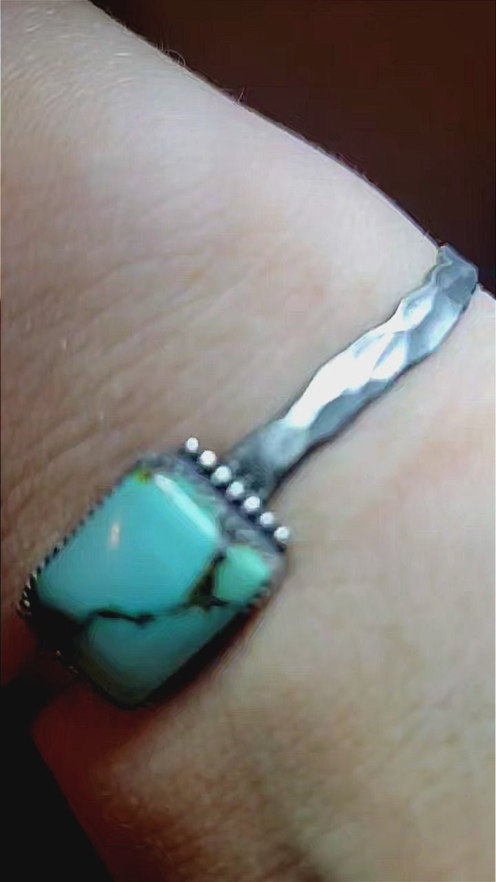 Tibetan Turquoise Hammered Bracelet
