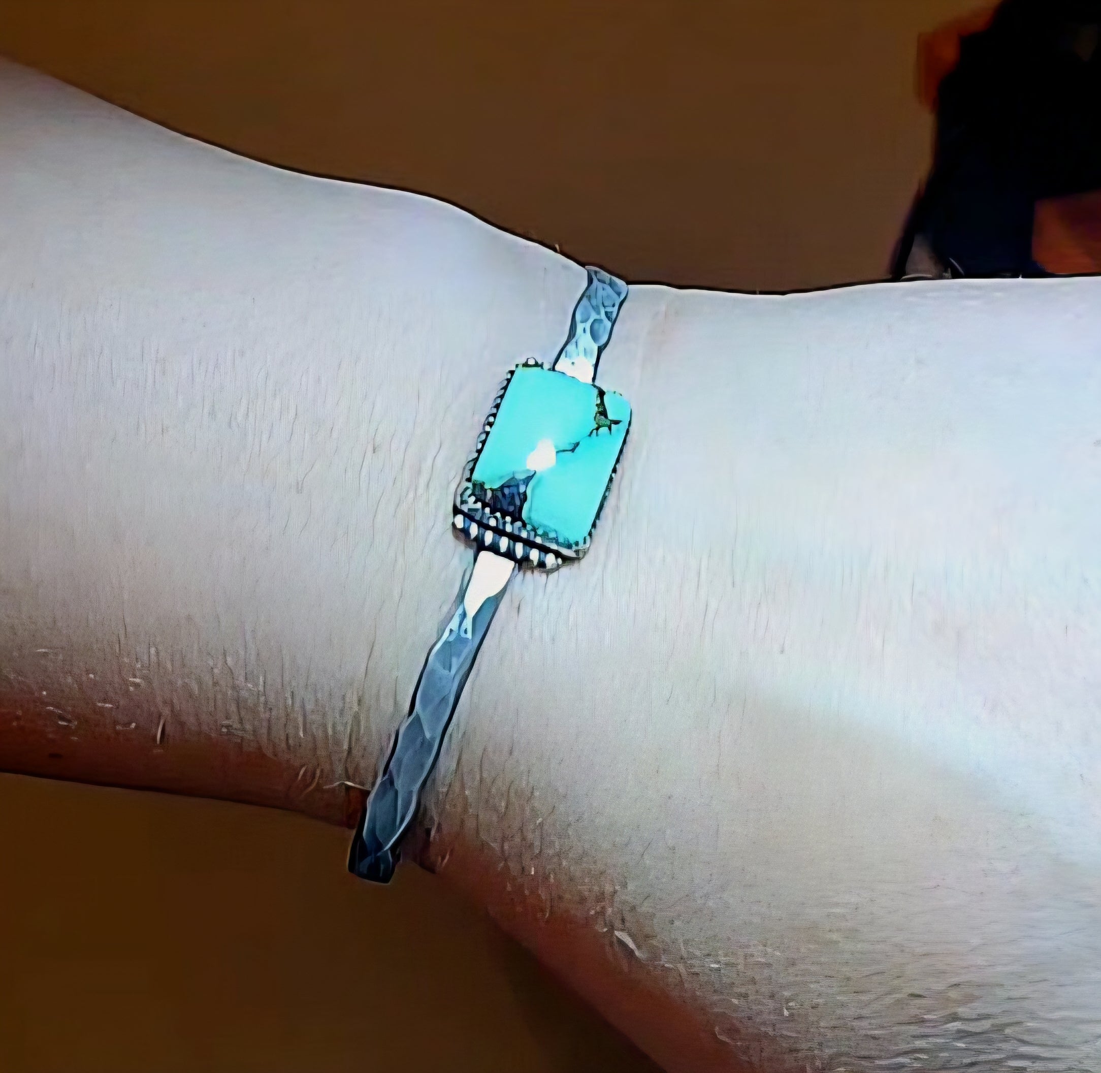 Tibetan Turquoise Hammered Bracelet
