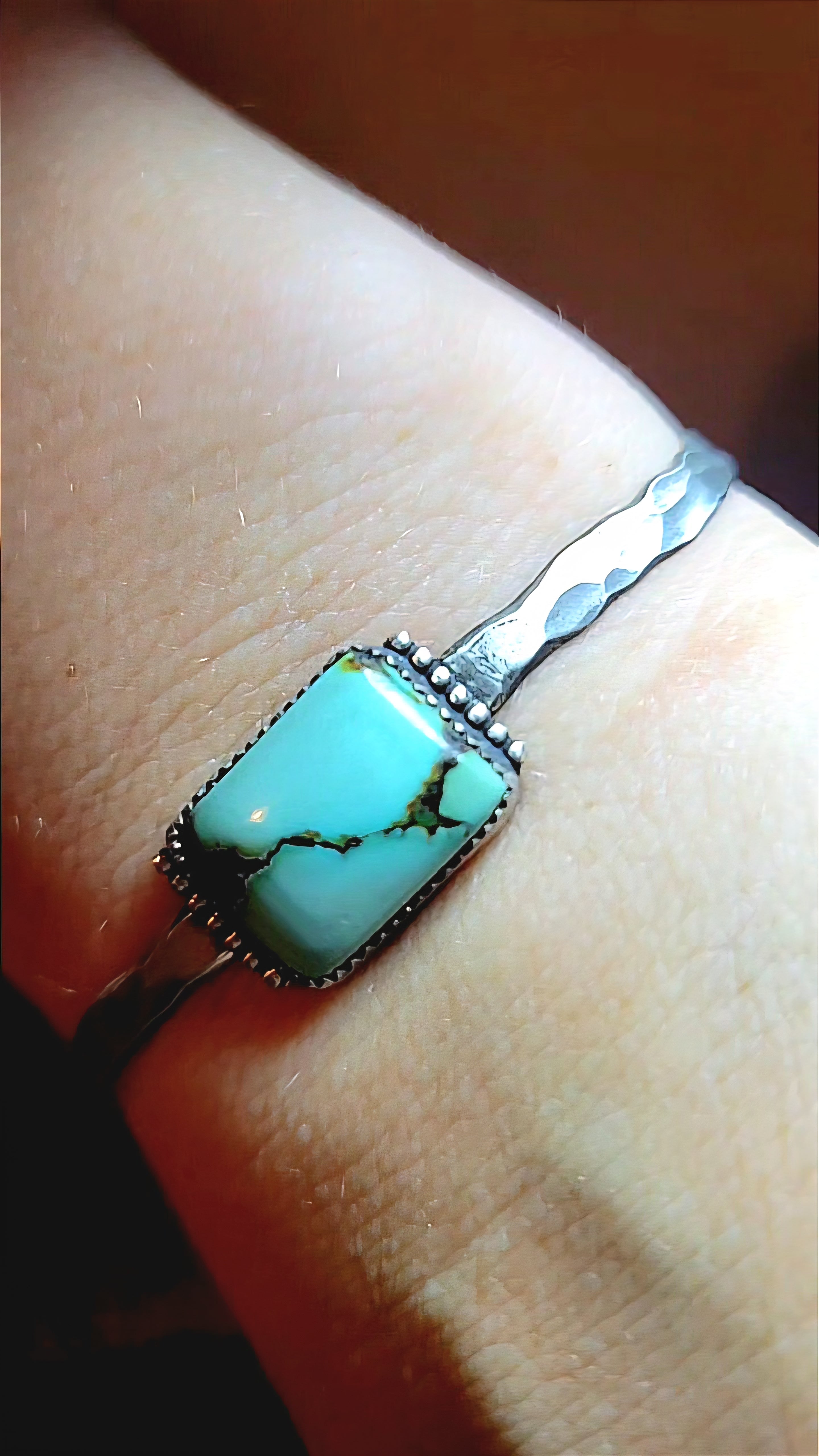 Tibetan Turquoise Hammered Bracelet